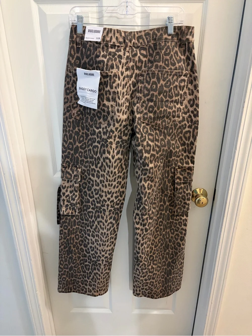 Disclosure Women’s Leopard Wide-Leg Cargo Pants - Brown Leopard